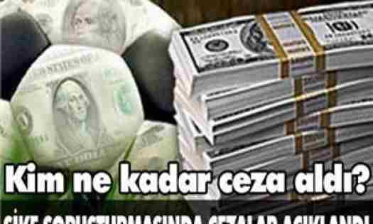 Şike soruşturmasında cezalar açıklandı