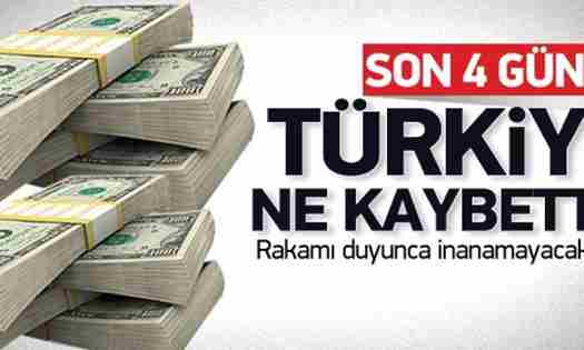 Son 4 günde Türkiye’nin kaybettiği para