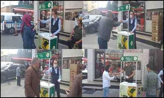 Kapalı Pazar Yeri Girişinde Maske Dağıtımı..