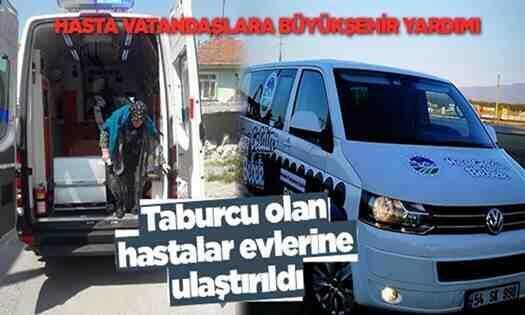 Taburcu olan Geyveli hastalar evlerine ulaştırıldı