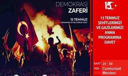 Geyve’de 15 Temmuz Demokrasi Ve Milli Birlik Günü Programı