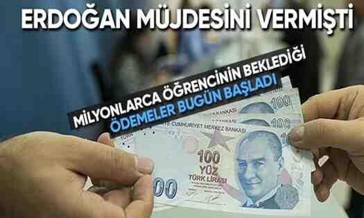 Burs ve kredi ödemeleri bugün başladı!