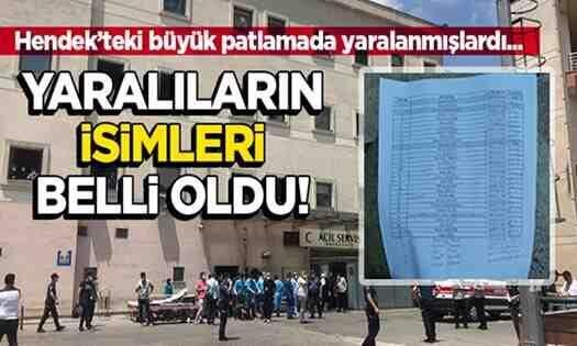 Patlamada Yaralananların İsimleri Belli Oldu..!