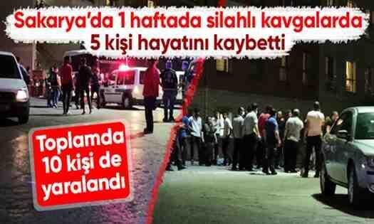 Sakarya’da 1 haftada silahlı kavgalarda 5 kişi hayatını kaybetti
