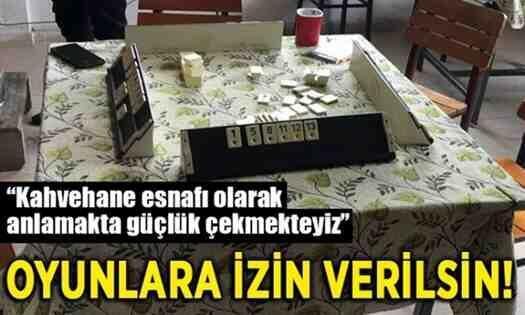 Kahvehanelerde oyunlara izin verilsin..