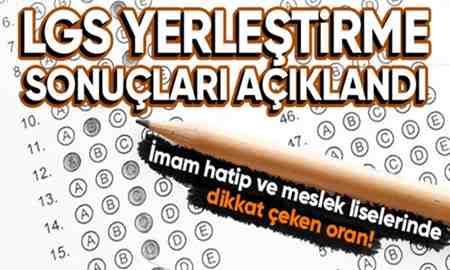 LGS yerleştirme sonuçları açıklandı