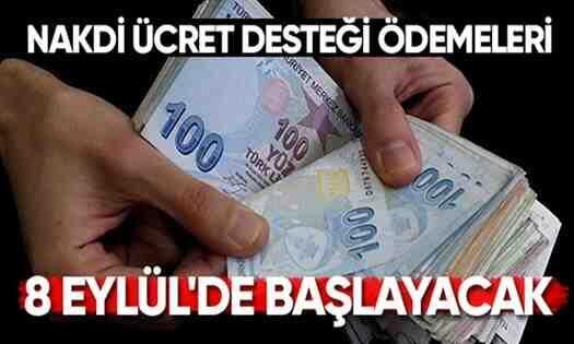 Nakdi Ücret Desteği Ödemeleri 8 Eylül’de başlayacak!