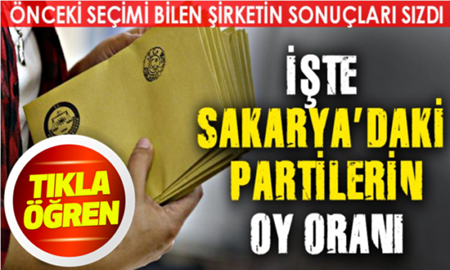 Araştırma Şirketinin sonuçları sızdı! Sakarya’da hangi parti ne kadar oy alıyor?