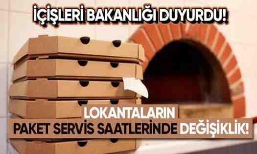 Paket servis saatleri değişti