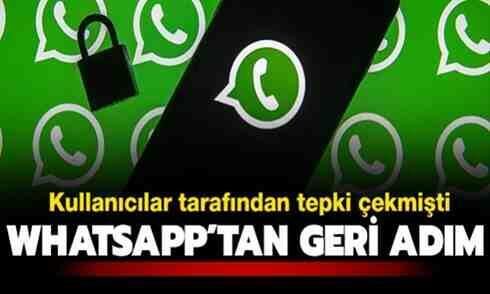 WhatsApp’tan geri adım!