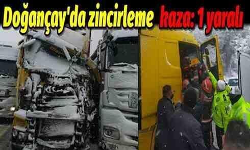Doğançay’da zincirleme kaza: 1 yaralı