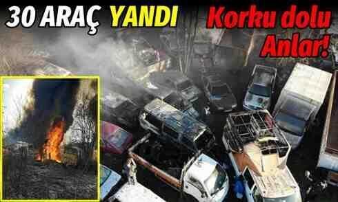 Beşköprü’de 30 araç kül oldu!