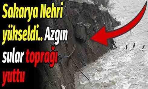 Sakarya Nehri yükselince dolgu araziyi yuttu