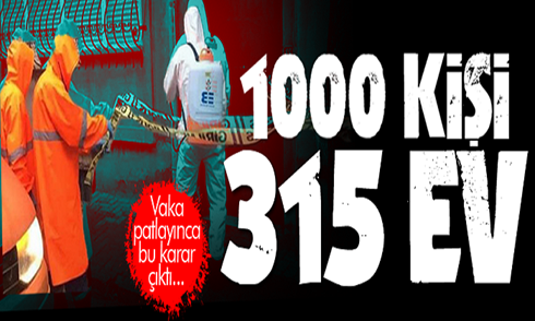 O ilçede 1000 kişi karantinada!