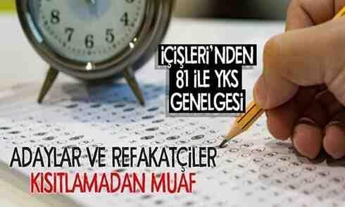 İçişleri’nden YKS genelgesi