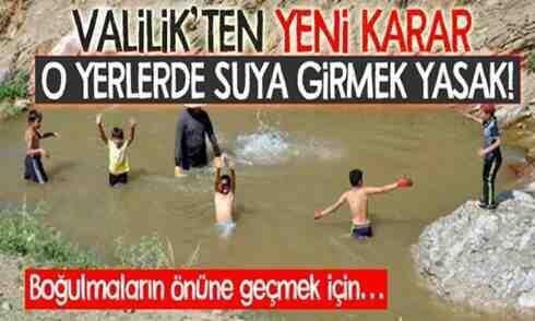 Sakarya’da o alanlarda suya girmek yasaklandı!
