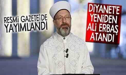 Diyanet İşleri Başkanlığı’na Ali Erbaş yeniden atandı