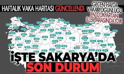 Sakarya’da Haftalık vaka sayıları açıklandı.