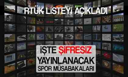 RTÜK şifresiz yayınlanacak spor müsabakalarını açıkladı