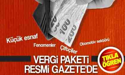 Vergi paketi Resmi Gazete’de