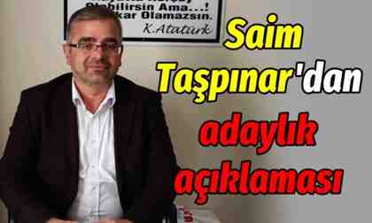 Saim Taşpınar Geyve Esnaf ve Sanatkarlar Odası Başkanlığı’na adayım dedi.