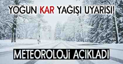 Yoğun kar yağışı uyarısı