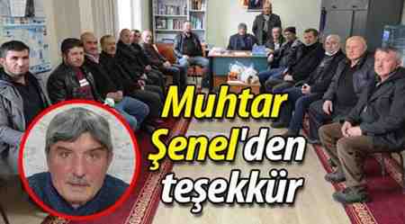 Muhtar Şenel’den teşekkür