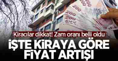 İşte kiraya göre fiyat artışı!