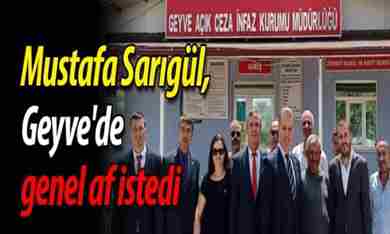 Mustafa Sarıgül, Geyve’de genel af istedi