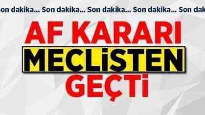 Af kararı meclisten geçti