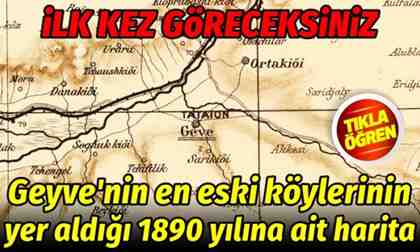 1890 yılına ait Geyve haritası