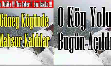 Kapalı Köy Yolu Bugün Açıldı….