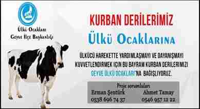 Geyve Ülkü Ocaklarından Kurban Derisi Kampanyası